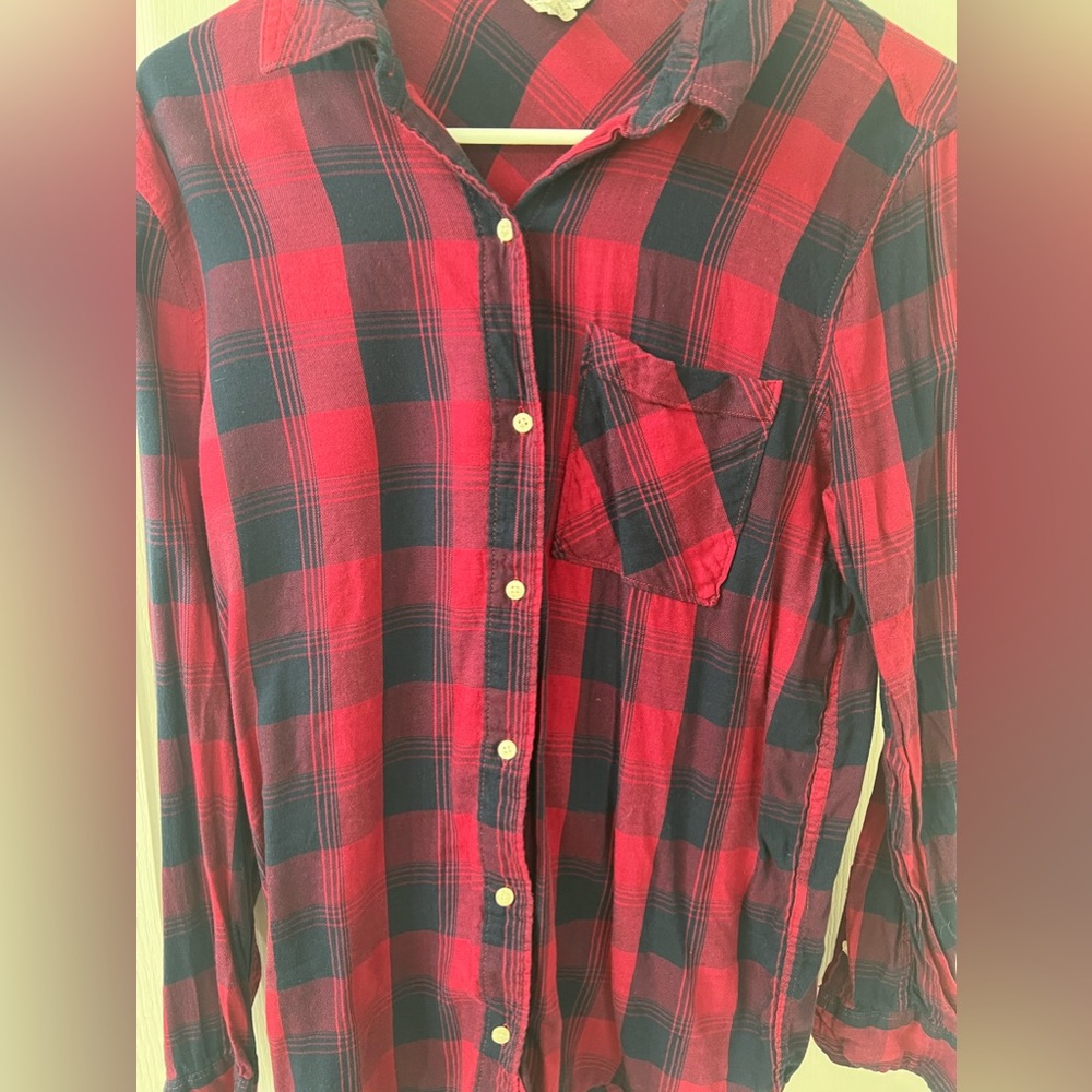 Red And Black Button Down Flannel - Picture 4 of 7